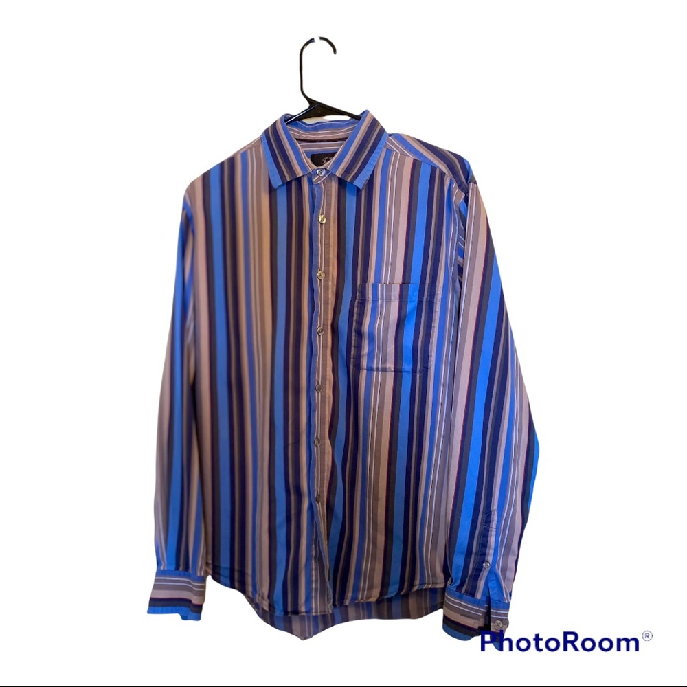 Tasso Elba Men’s Button Up Striped Shirt Sz S.